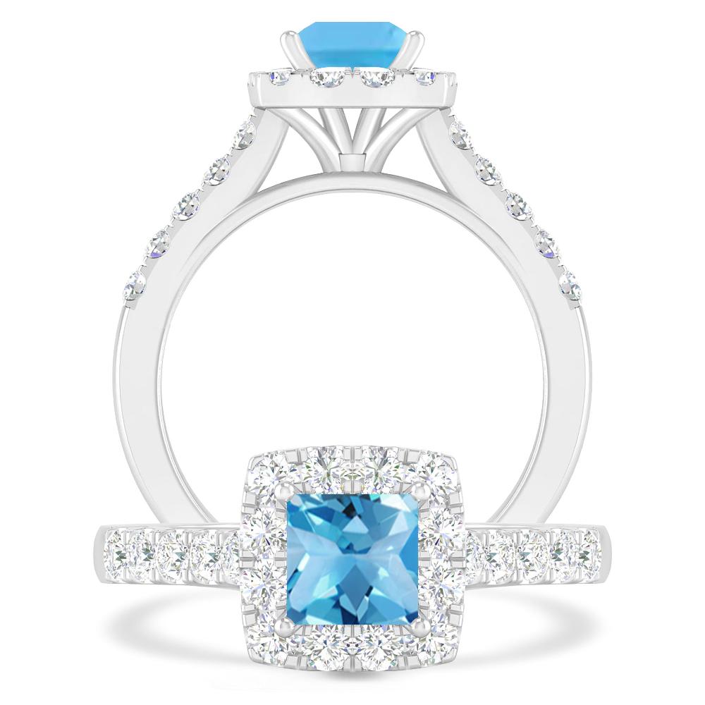 White Gold - Blue Topaz