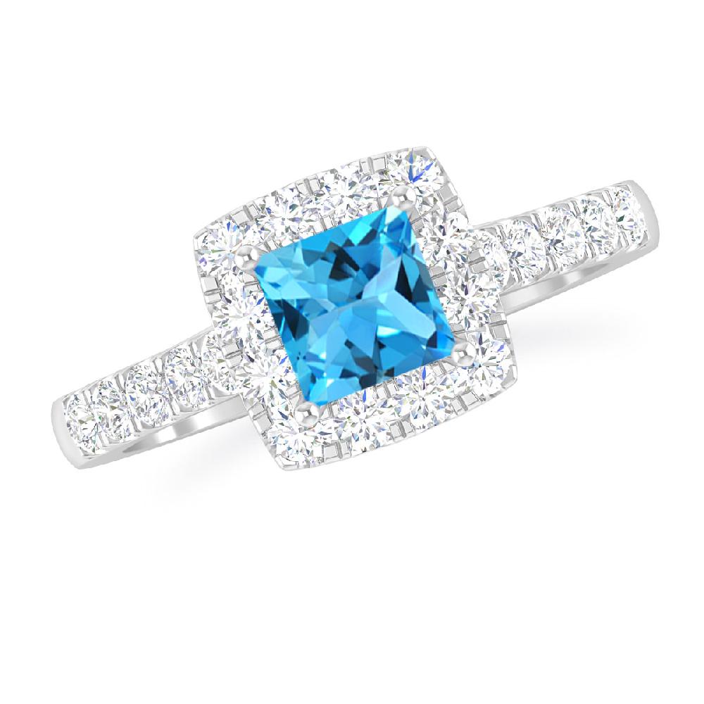 White Gold - Blue Topaz