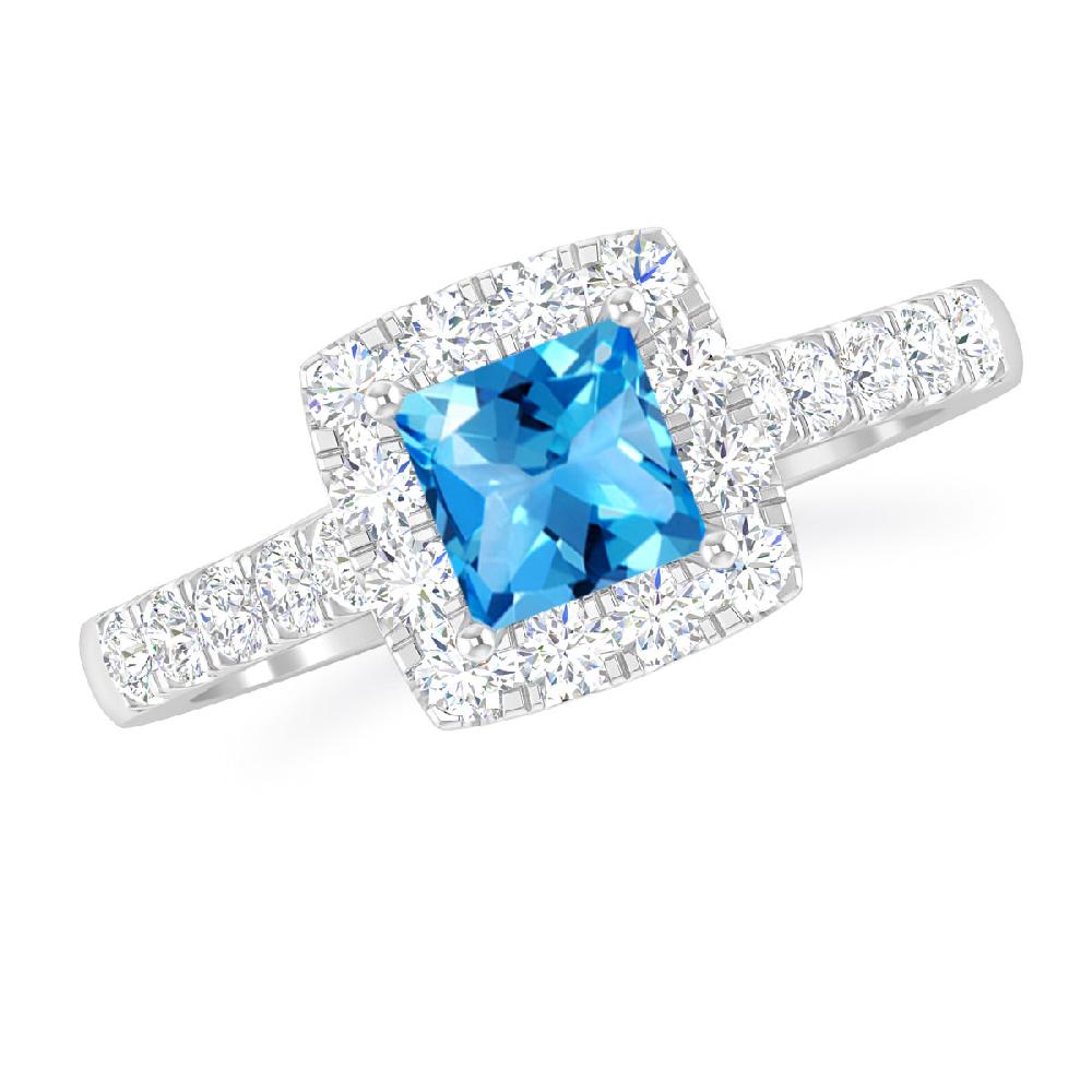 White Gold - Blue Topaz