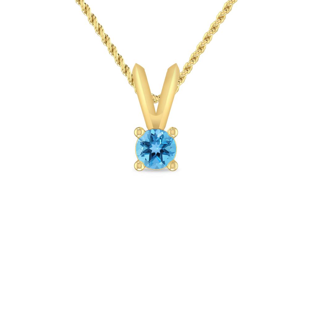 Yellow Gold - Blue Topaz