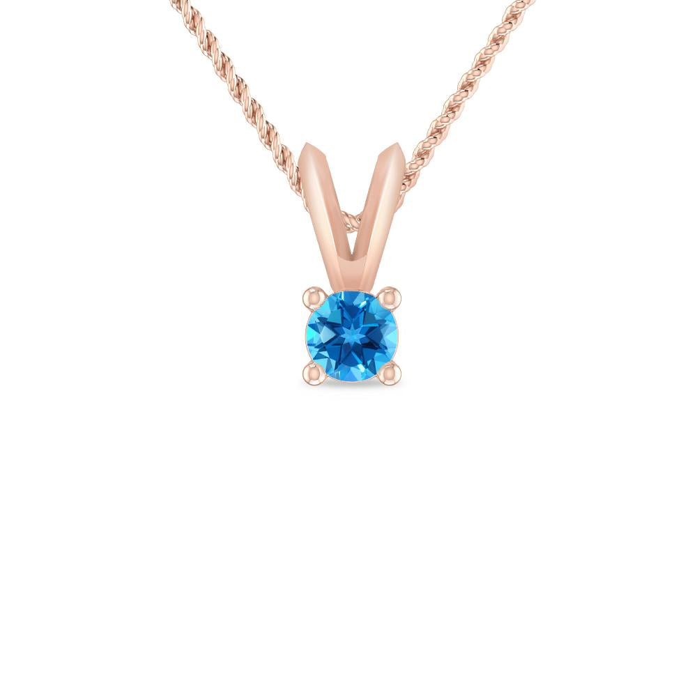 Rose Gold - Blue Topaz