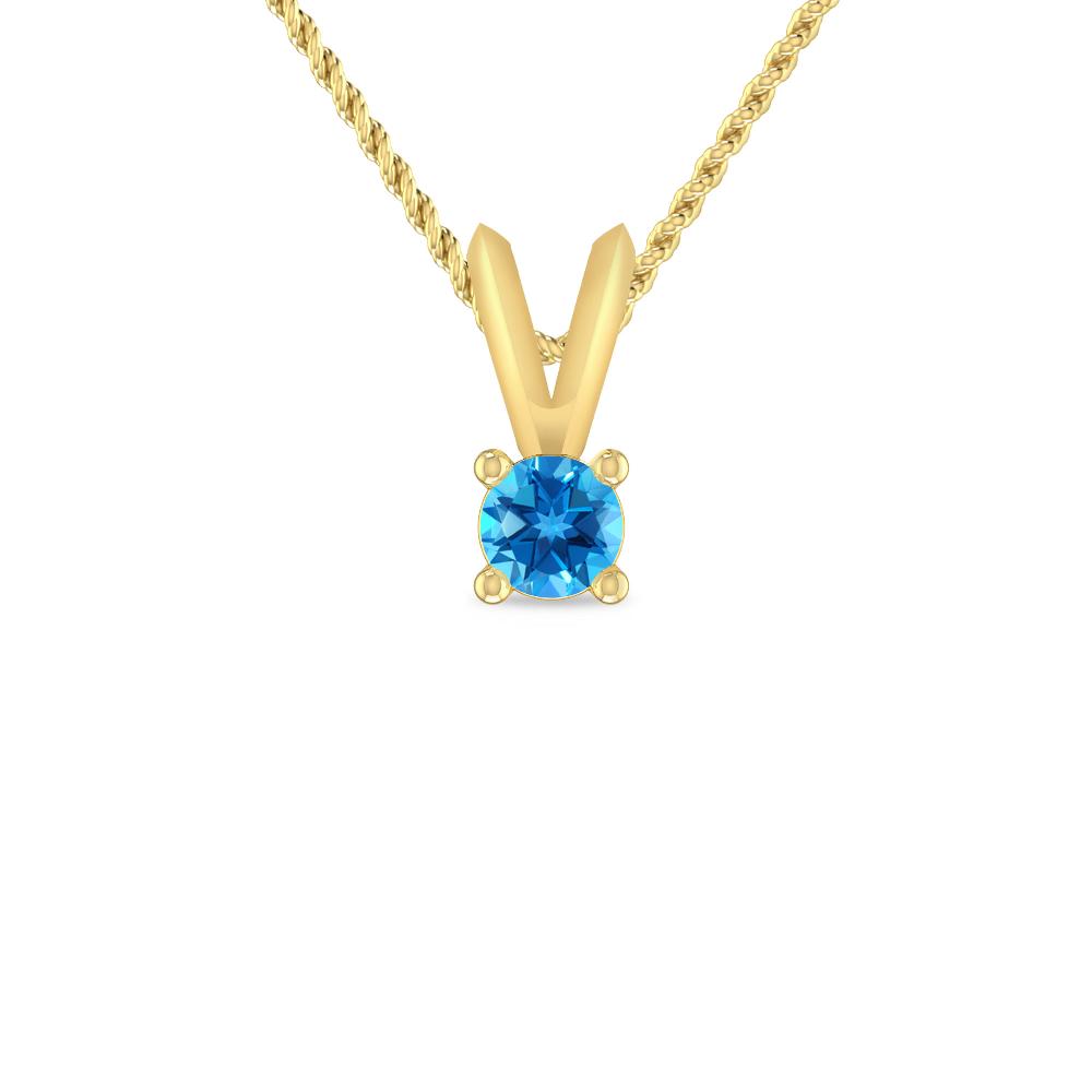 Yellow Gold - Blue Topaz