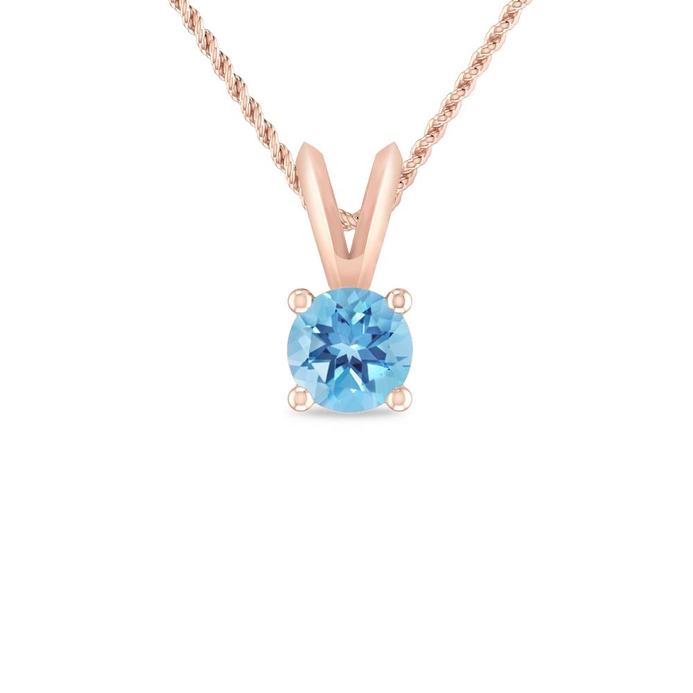 Rose Gold - Blue Topaz