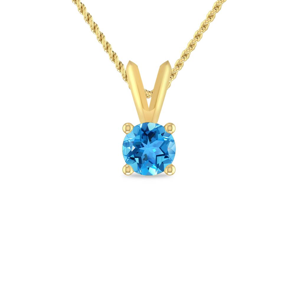 Yellow Gold - Blue Topaz