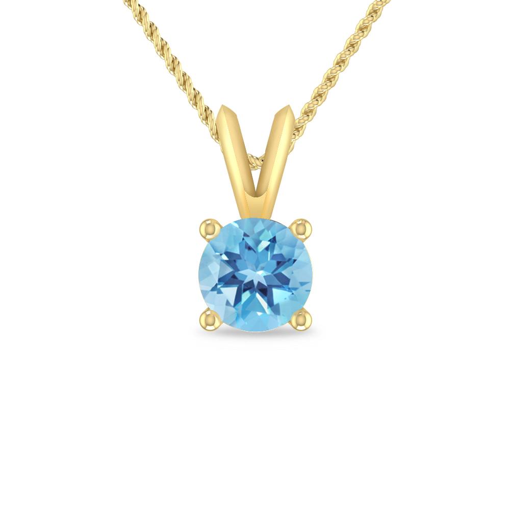 Yellow Gold - Blue Topaz