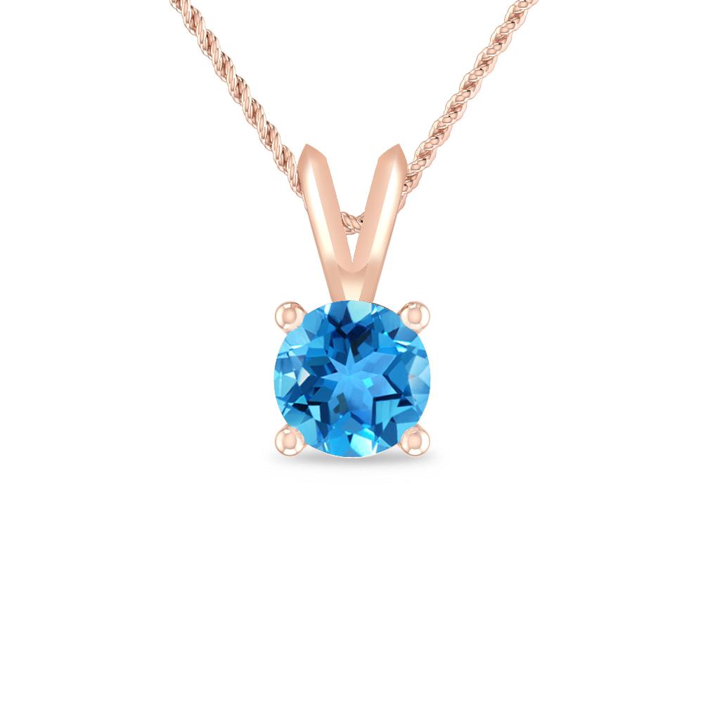 Rose Gold - Blue Topaz