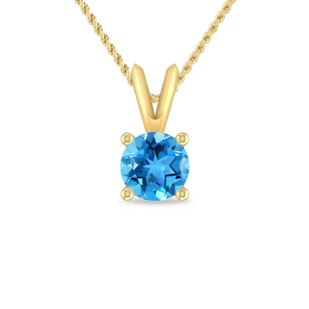 Yellow Gold - Blue Topaz