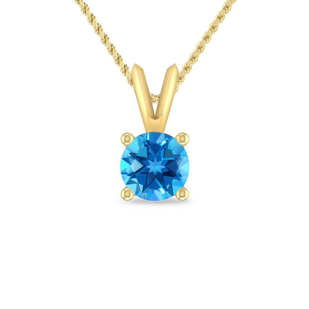 Yellow Gold - Blue Topaz