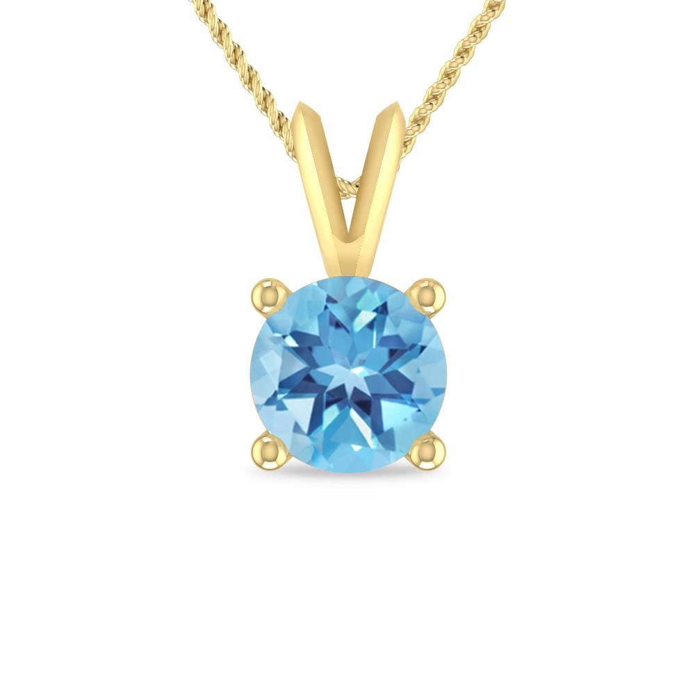 Yellow Gold - Blue Topaz