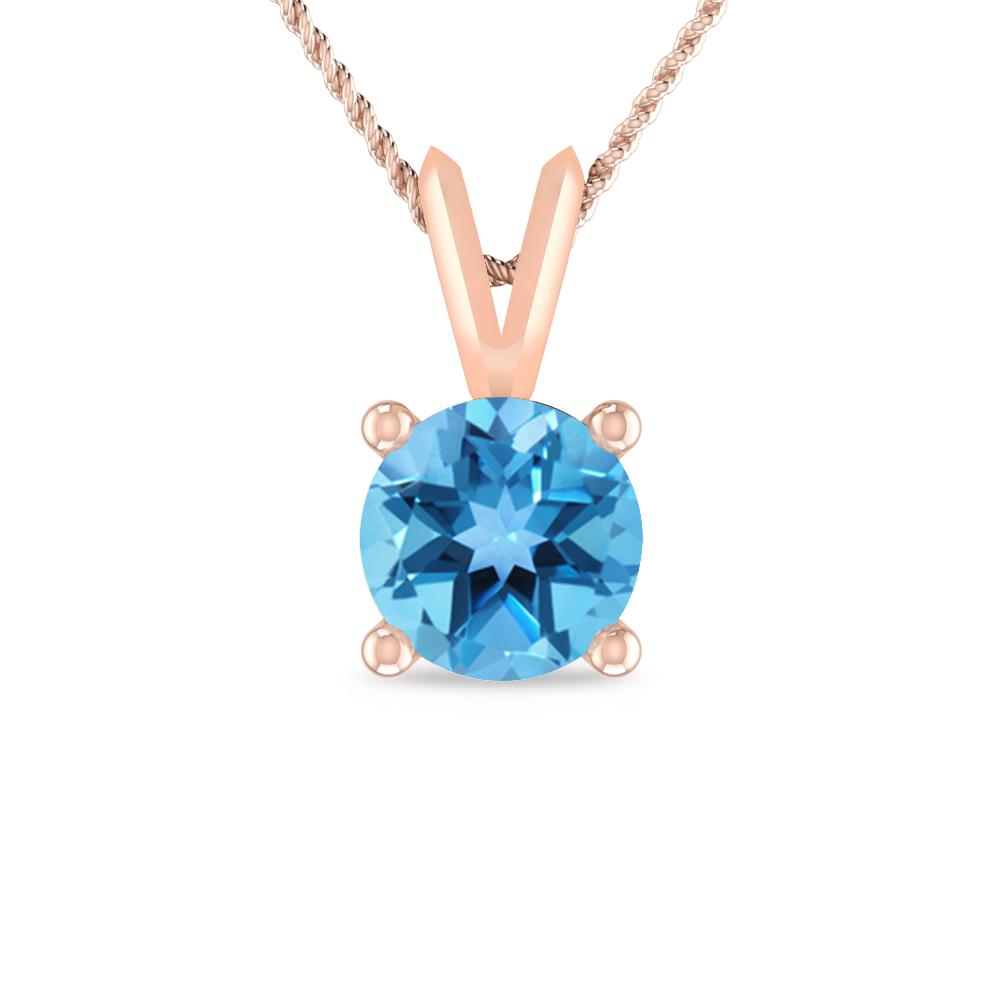 Rose Gold - Blue Topaz