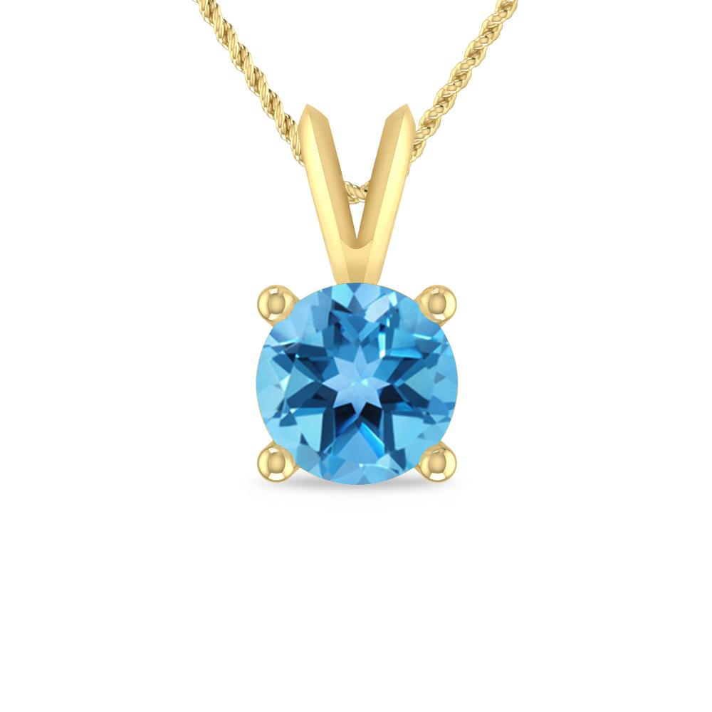 Yellow Gold - Blue Topaz