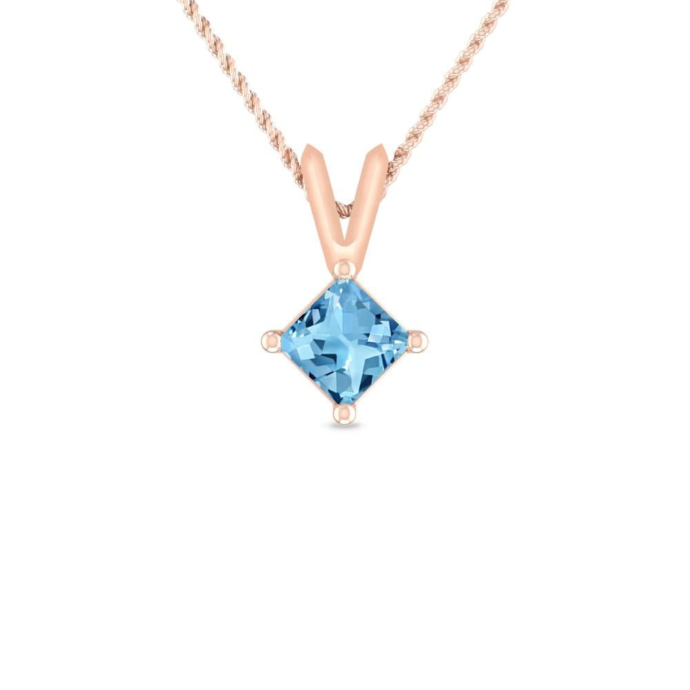 Rose Gold - Blue Topaz