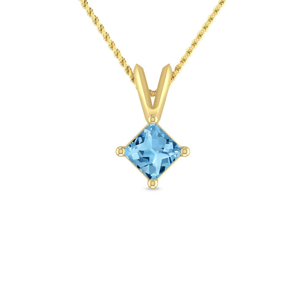 Yellow Gold - Blue Topaz