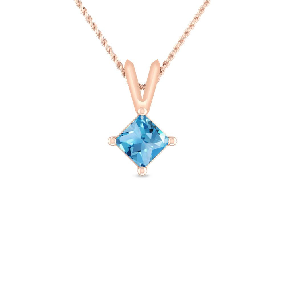 Rose Gold - Blue Topaz