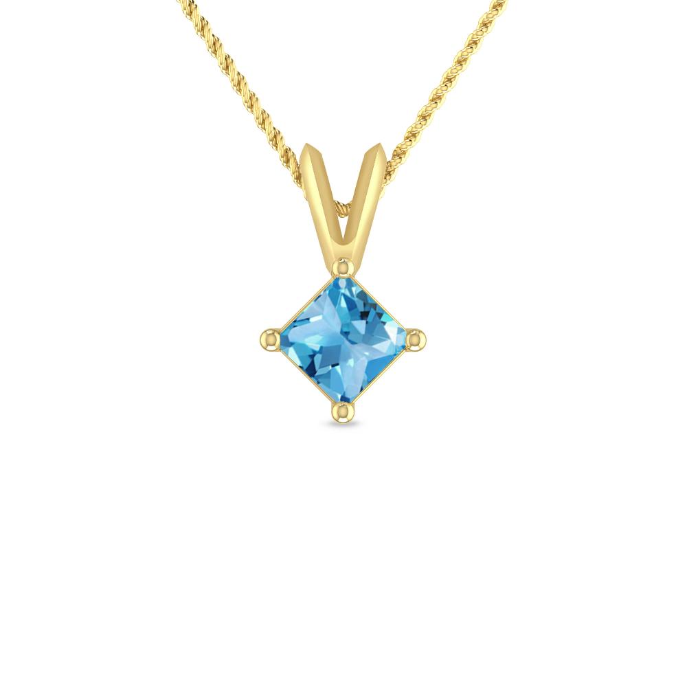 Yellow Gold - Blue Topaz