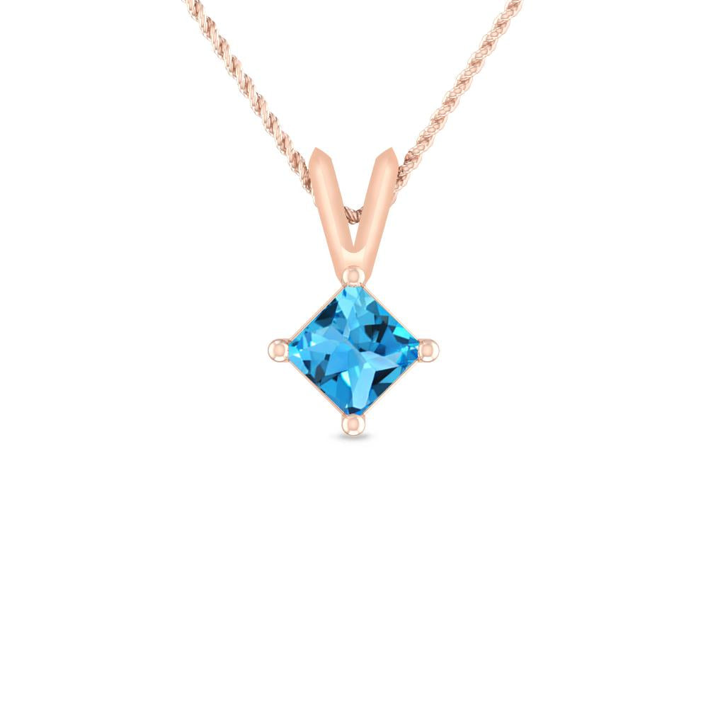 Rose Gold - Blue Topaz