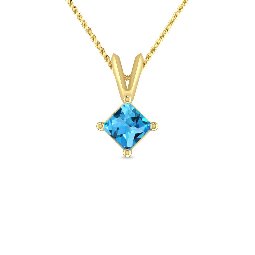 Yellow Gold - Blue Topaz