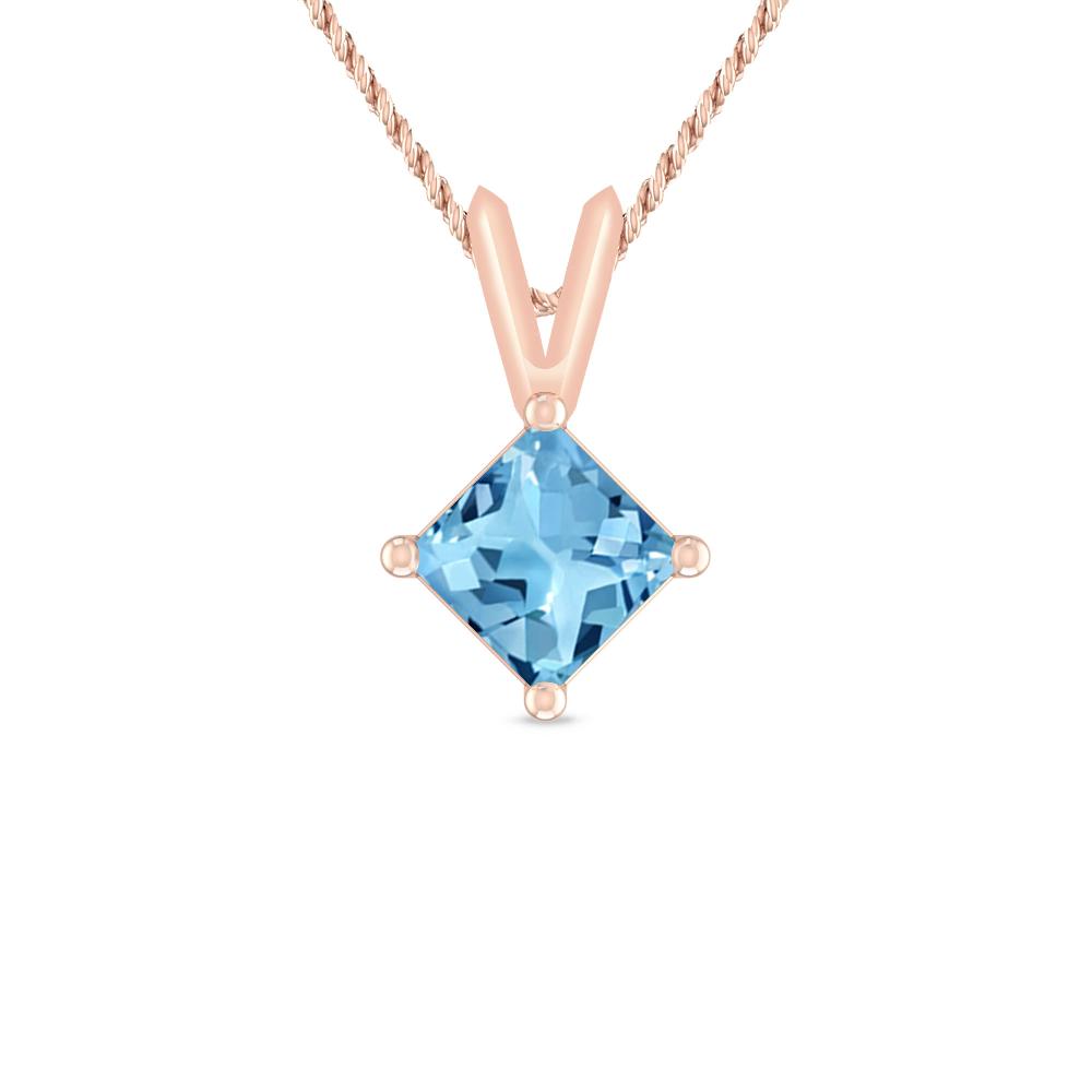 Rose Gold - Blue Topaz