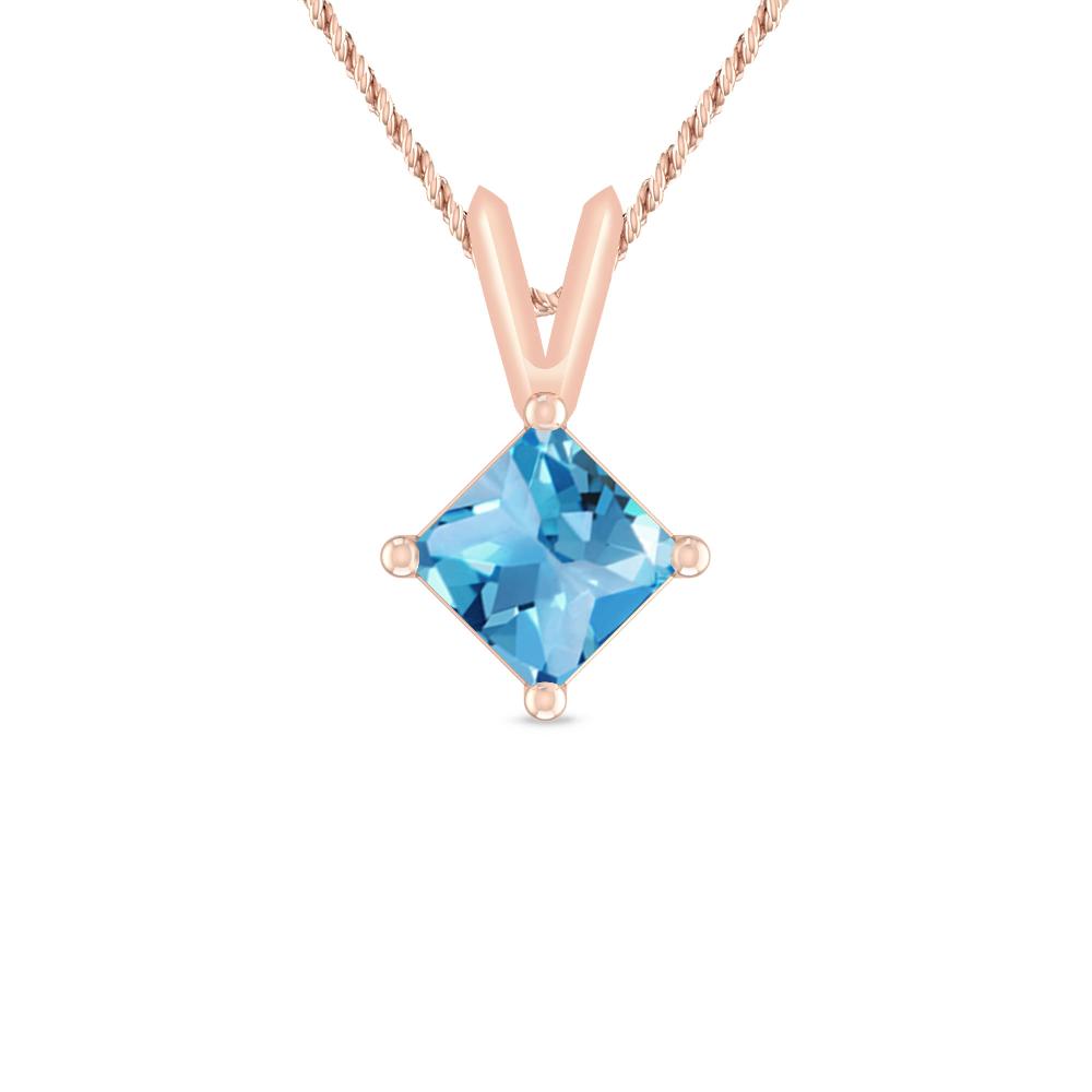 Rose Gold - Blue Topaz