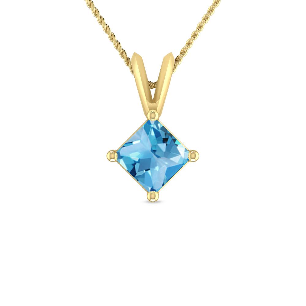 Yellow Gold - Blue Topaz