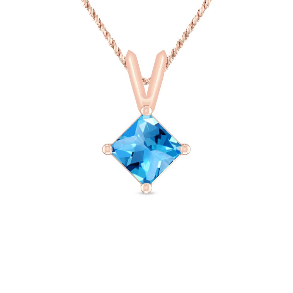 Rose Gold - Blue Topaz