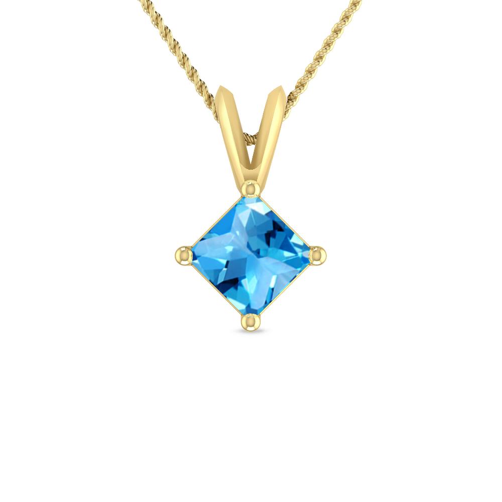 Yellow Gold - Blue Topaz