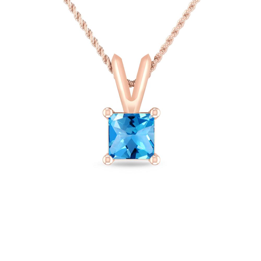 Rose Gold - Blue Topaz