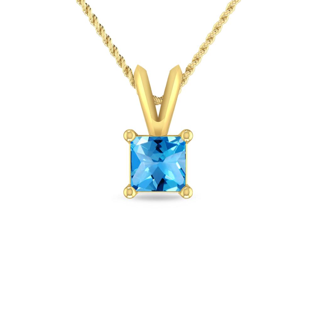 Yellow Gold - Blue Topaz