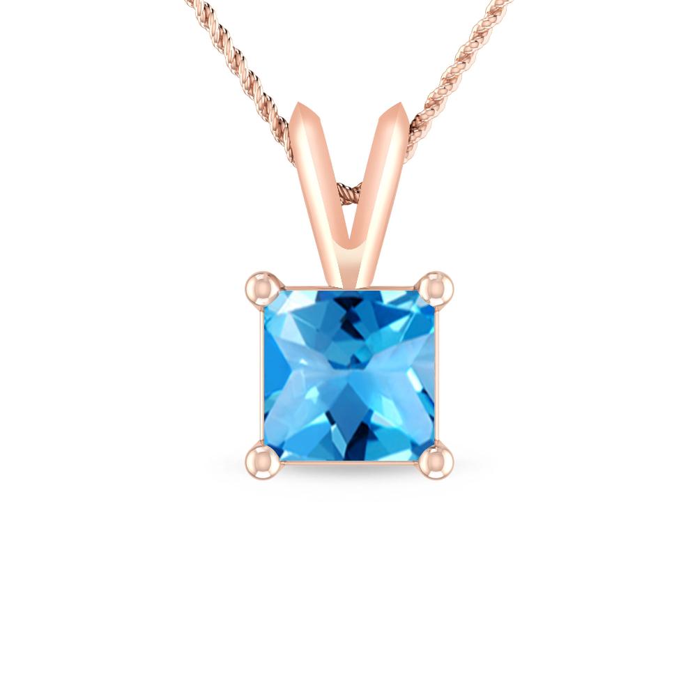 Rose Gold - Blue Topaz