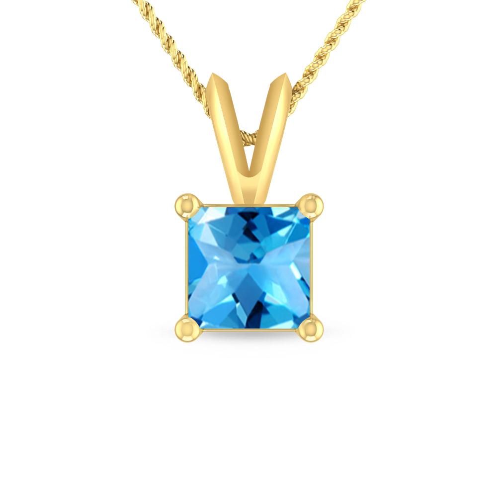 Yellow Gold - Blue Topaz