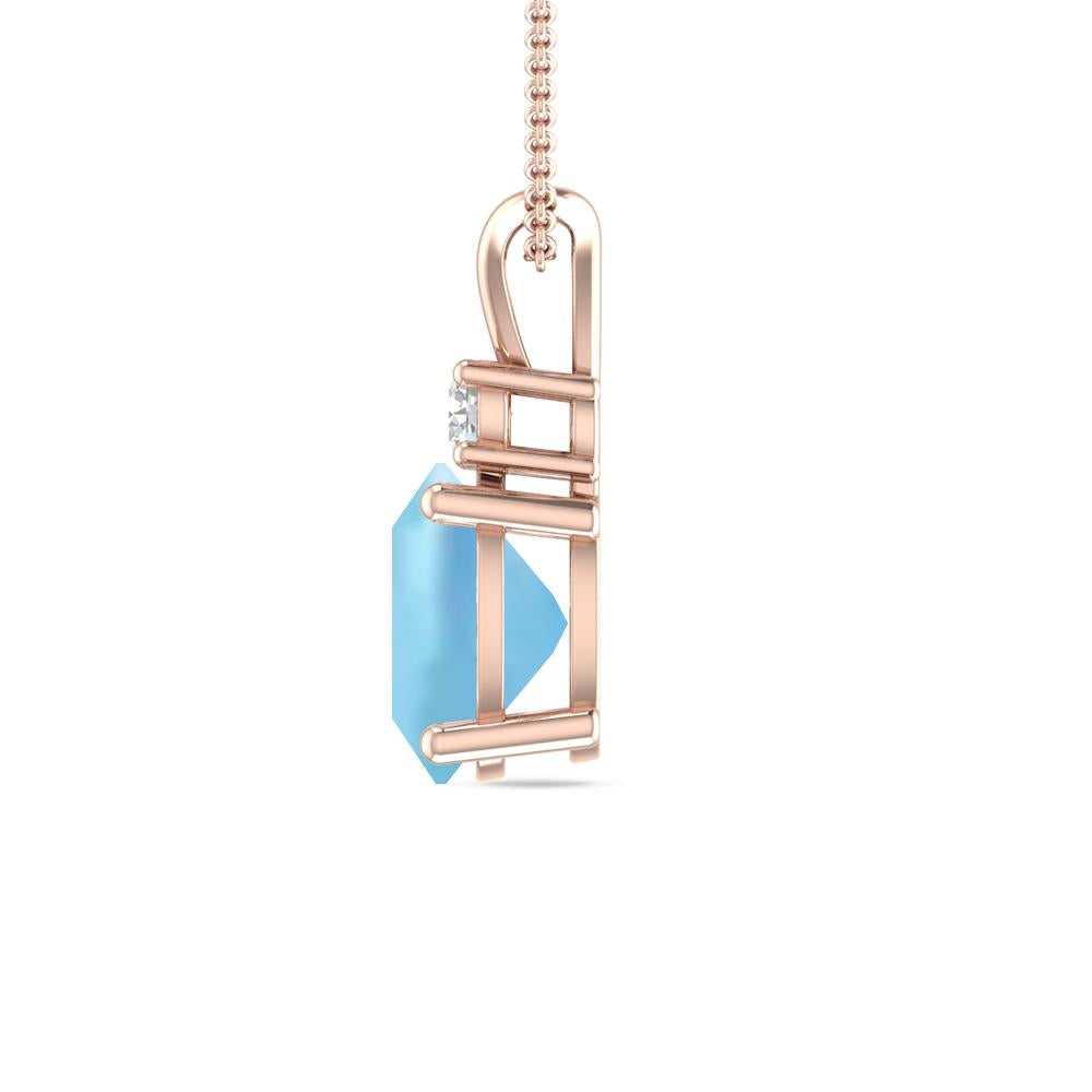 Rose Gold - Aquamarine