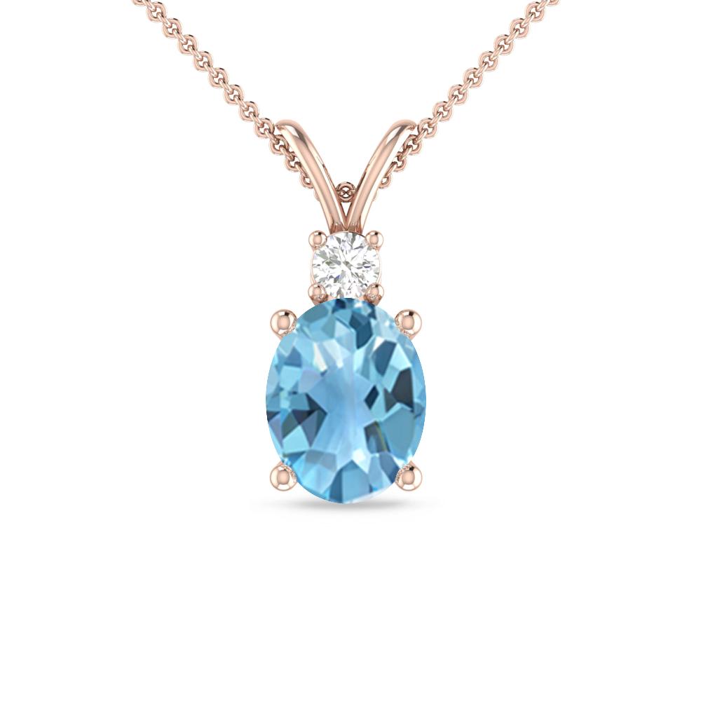 Rose Gold - Blue Topaz