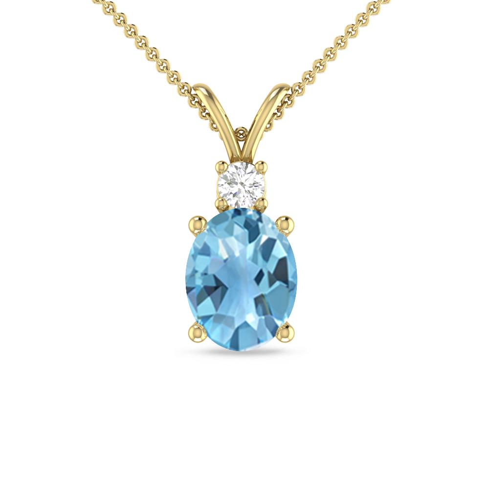 Yellow Gold - Blue Topaz