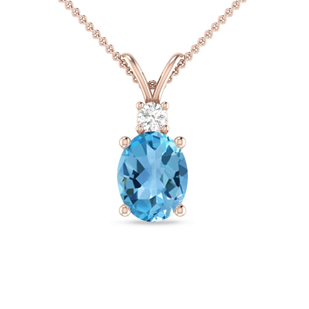 Rose Gold - Blue Topaz