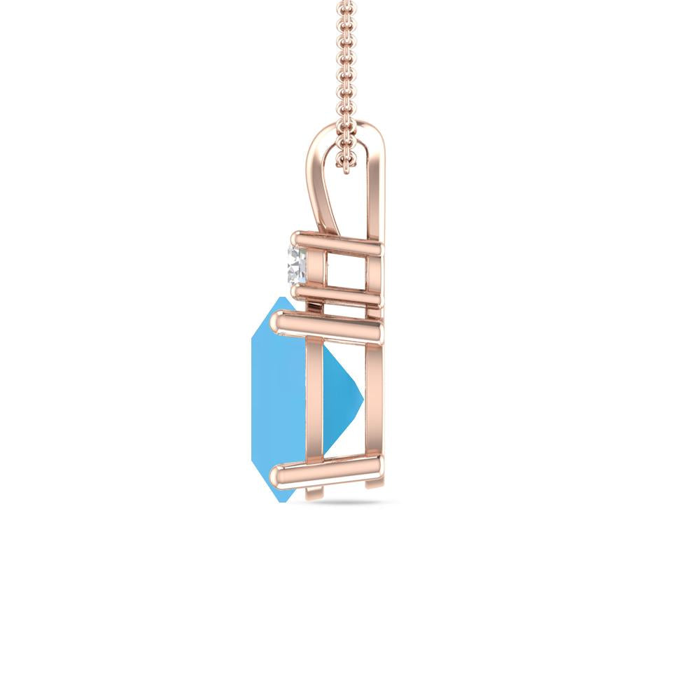 Rose Gold - Blue Topaz