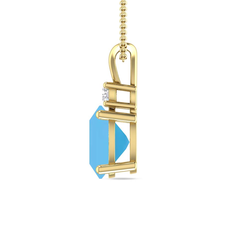 Yellow Gold - Blue Topaz