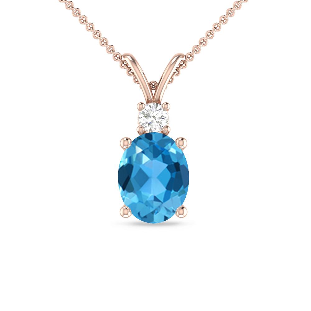 Rose Gold - Blue Topaz