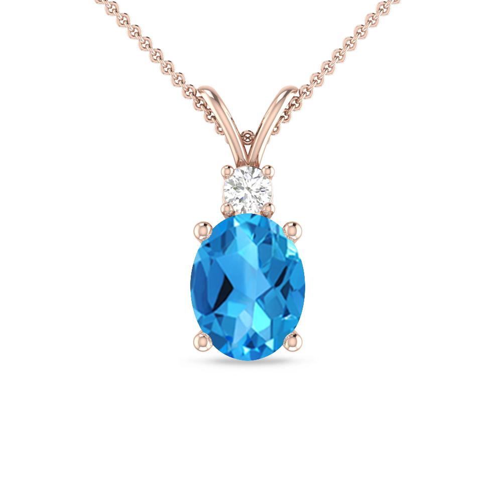 Rose Gold - Blue Topaz