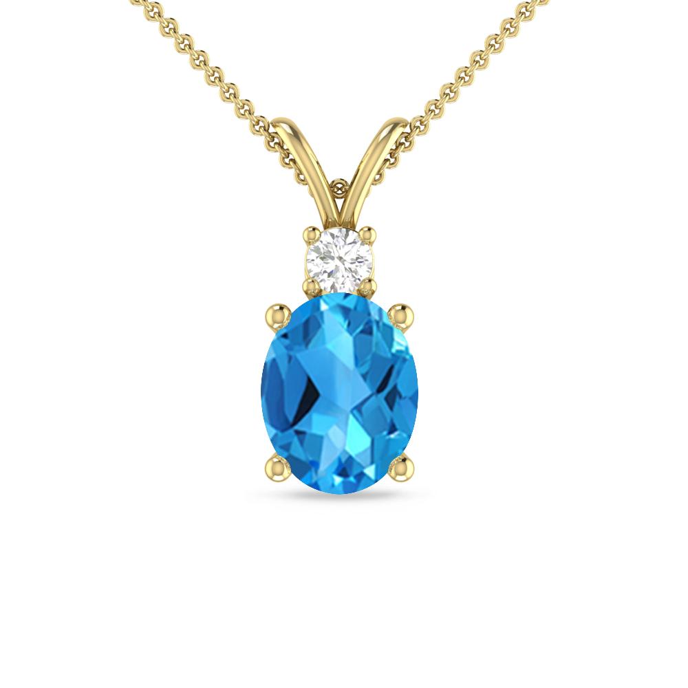 Yellow Gold - Blue Topaz