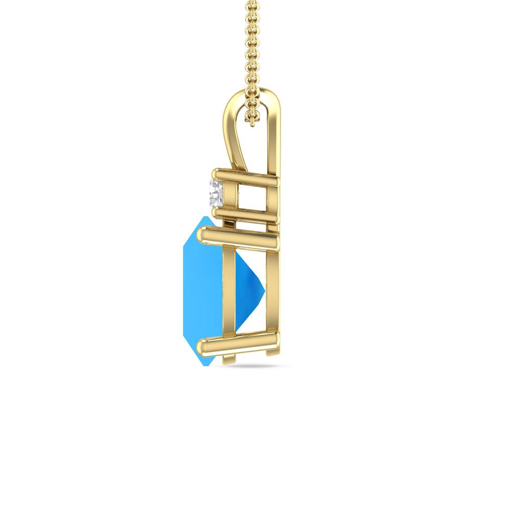 Yellow Gold - Blue Topaz