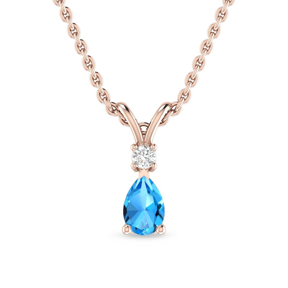 Rose Gold - Blue Topaz