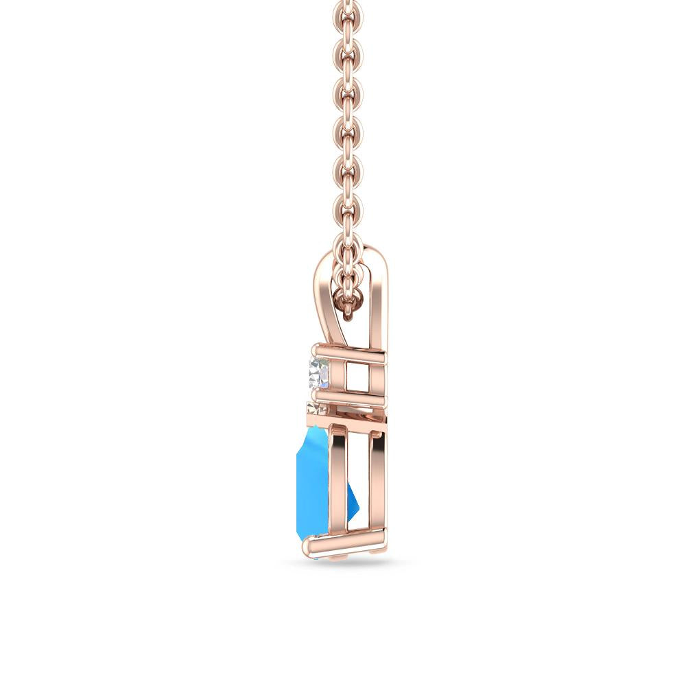 Rose Gold - Blue Topaz