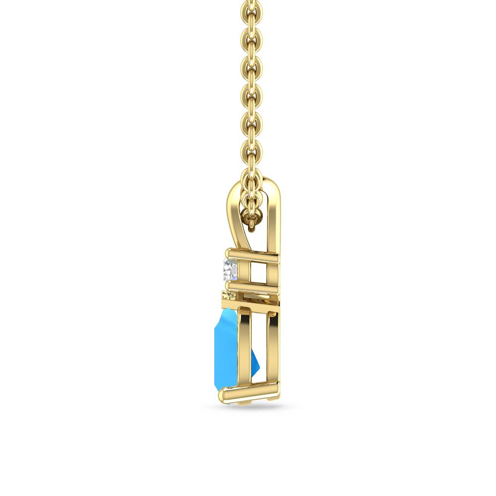 Yellow Gold - Blue Topaz