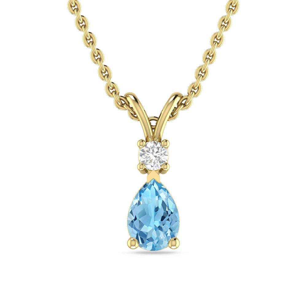 Yellow Gold - Blue Topaz