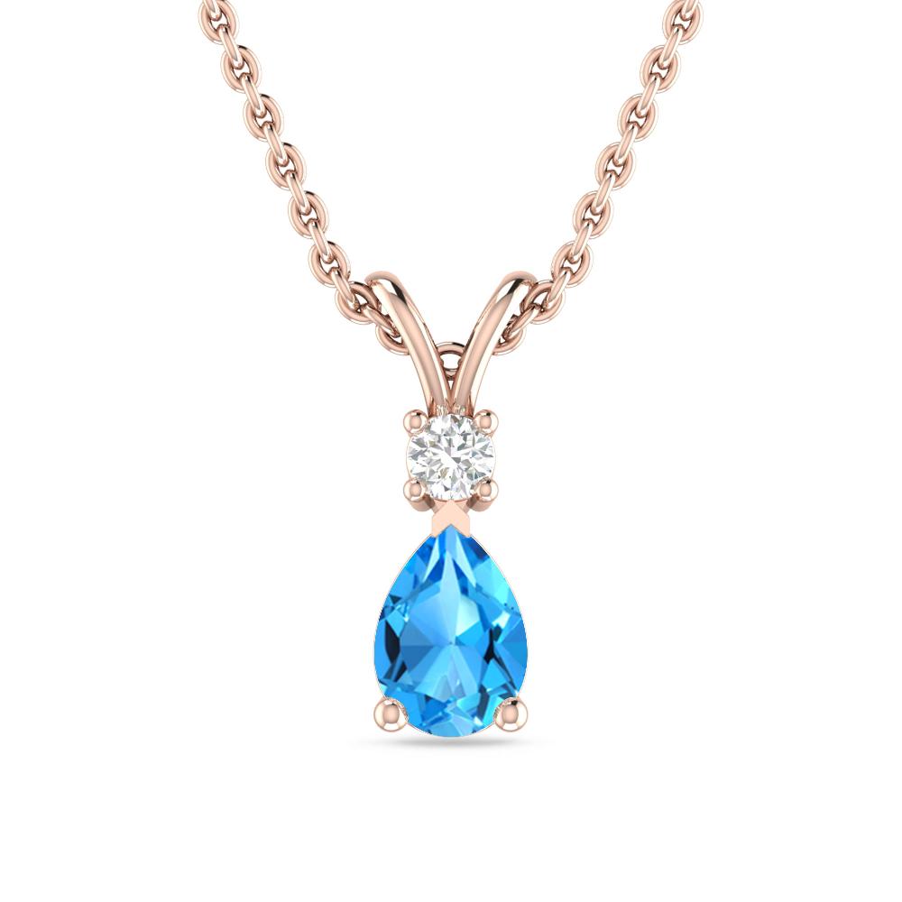 Rose Gold - Blue Topaz