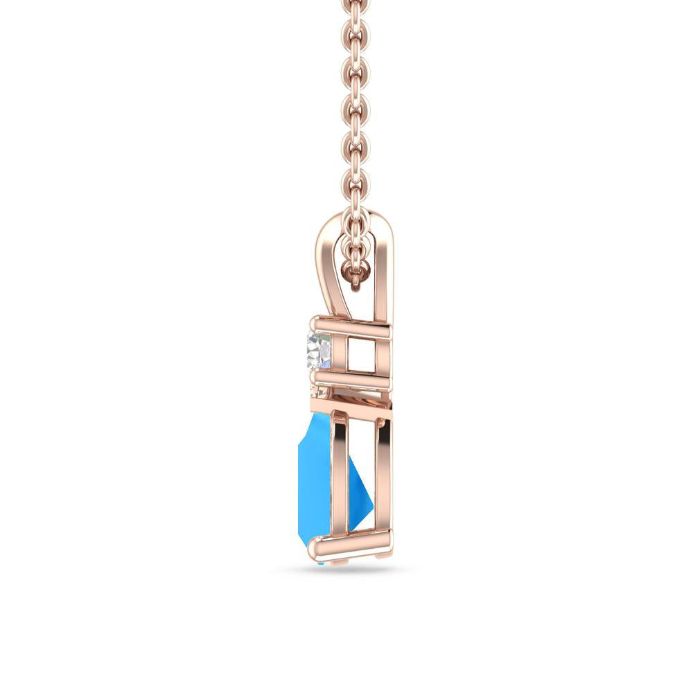 Rose Gold - Blue Topaz