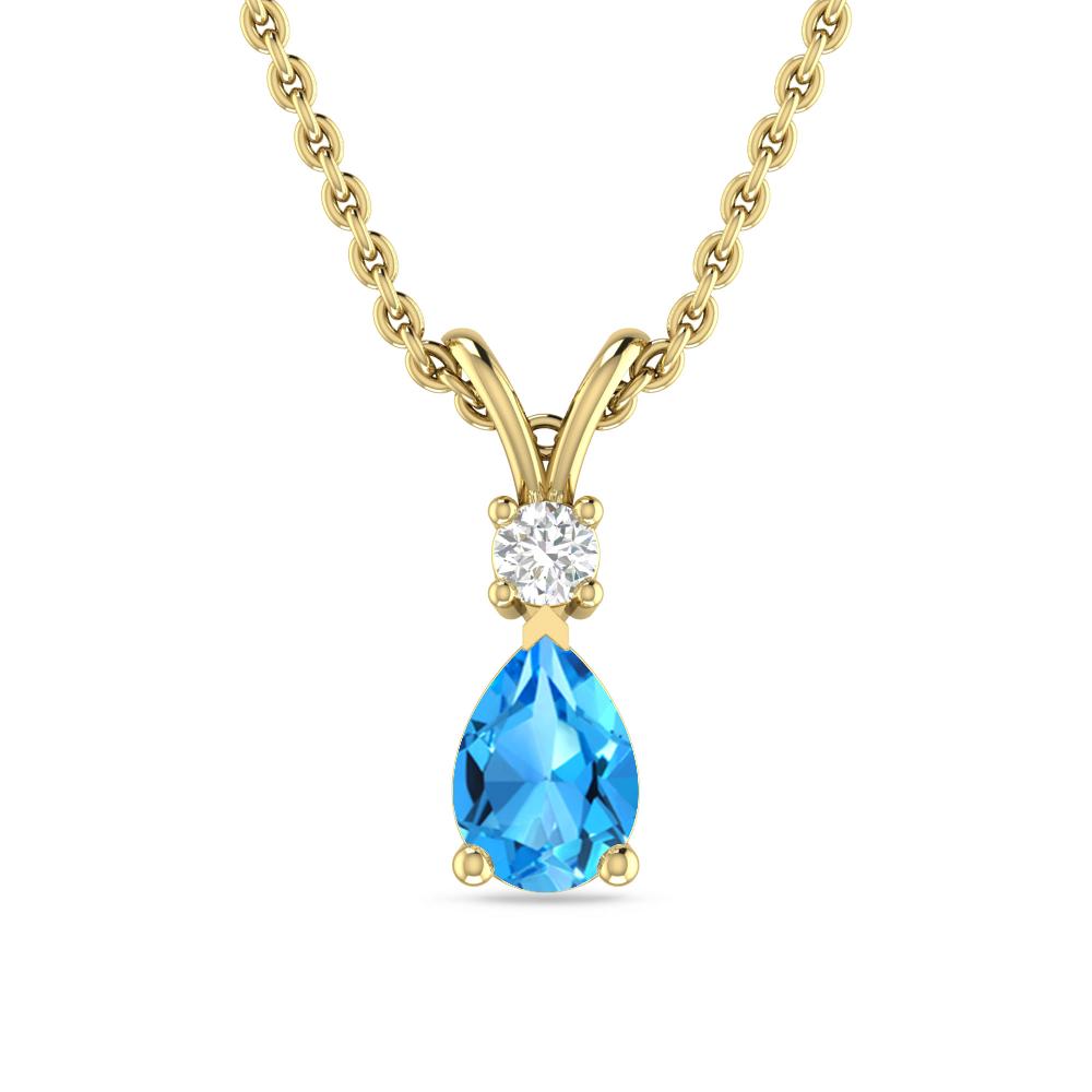 Yellow Gold - Blue Topaz