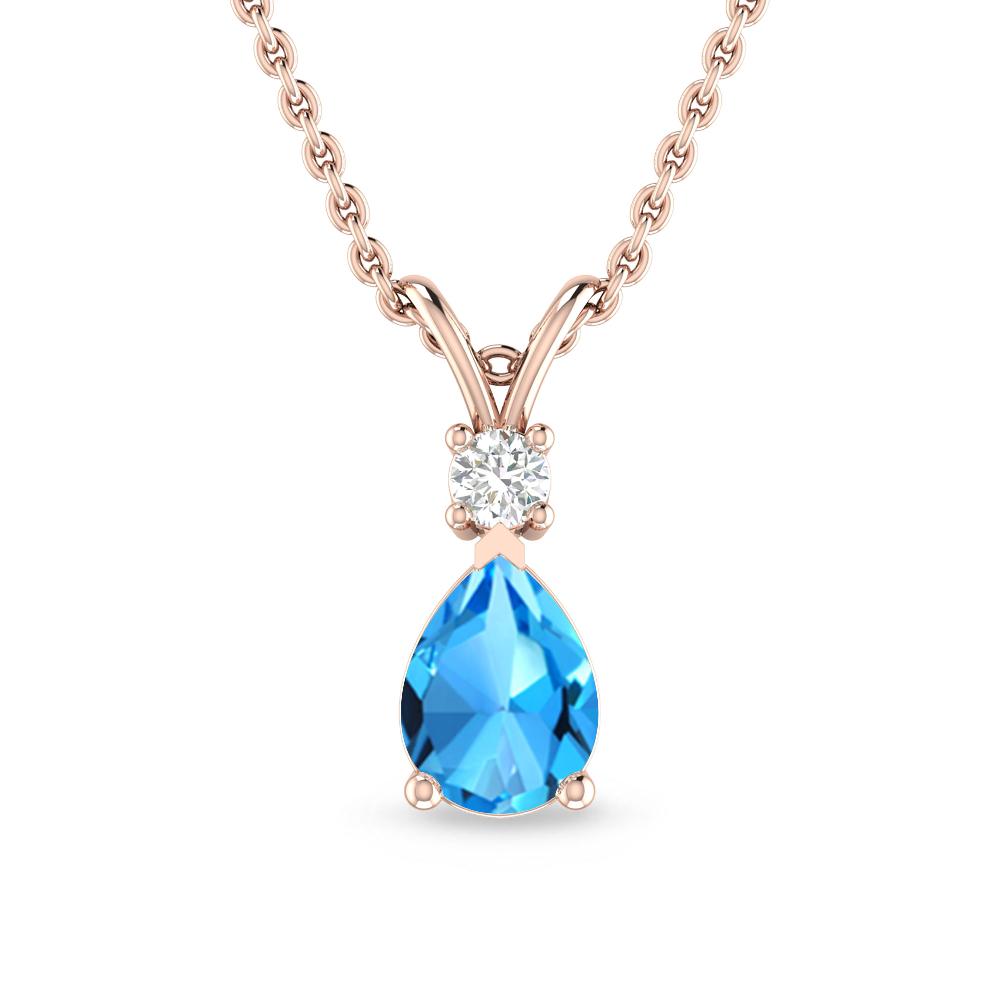 Rose Gold - Blue Topaz