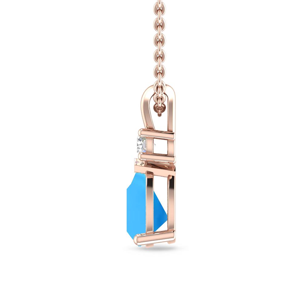 Rose Gold - Blue Topaz