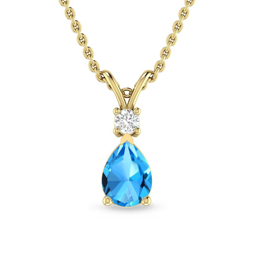 Yellow Gold - Blue Topaz